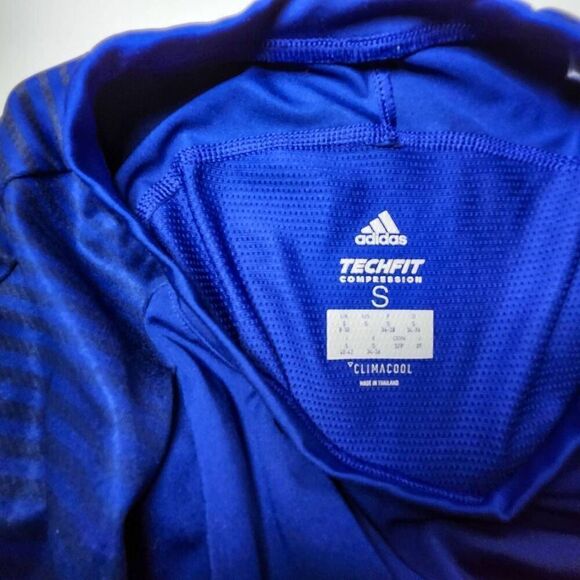 Adidas Techfit Compression Climalite Blue Long Sleeve Shirt Women's Size S - Picture 6 of 10